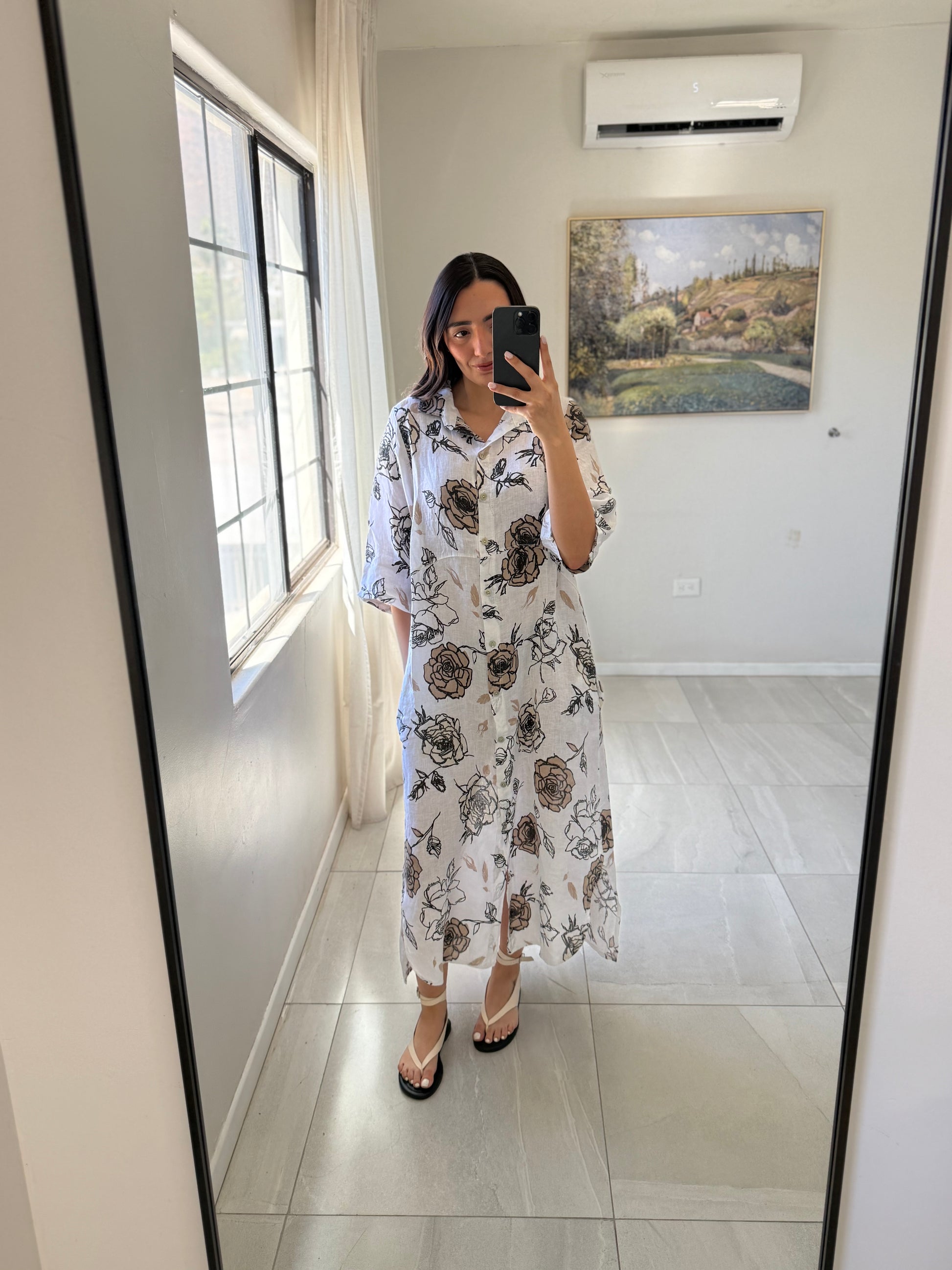 Dress Italian Linen Rose