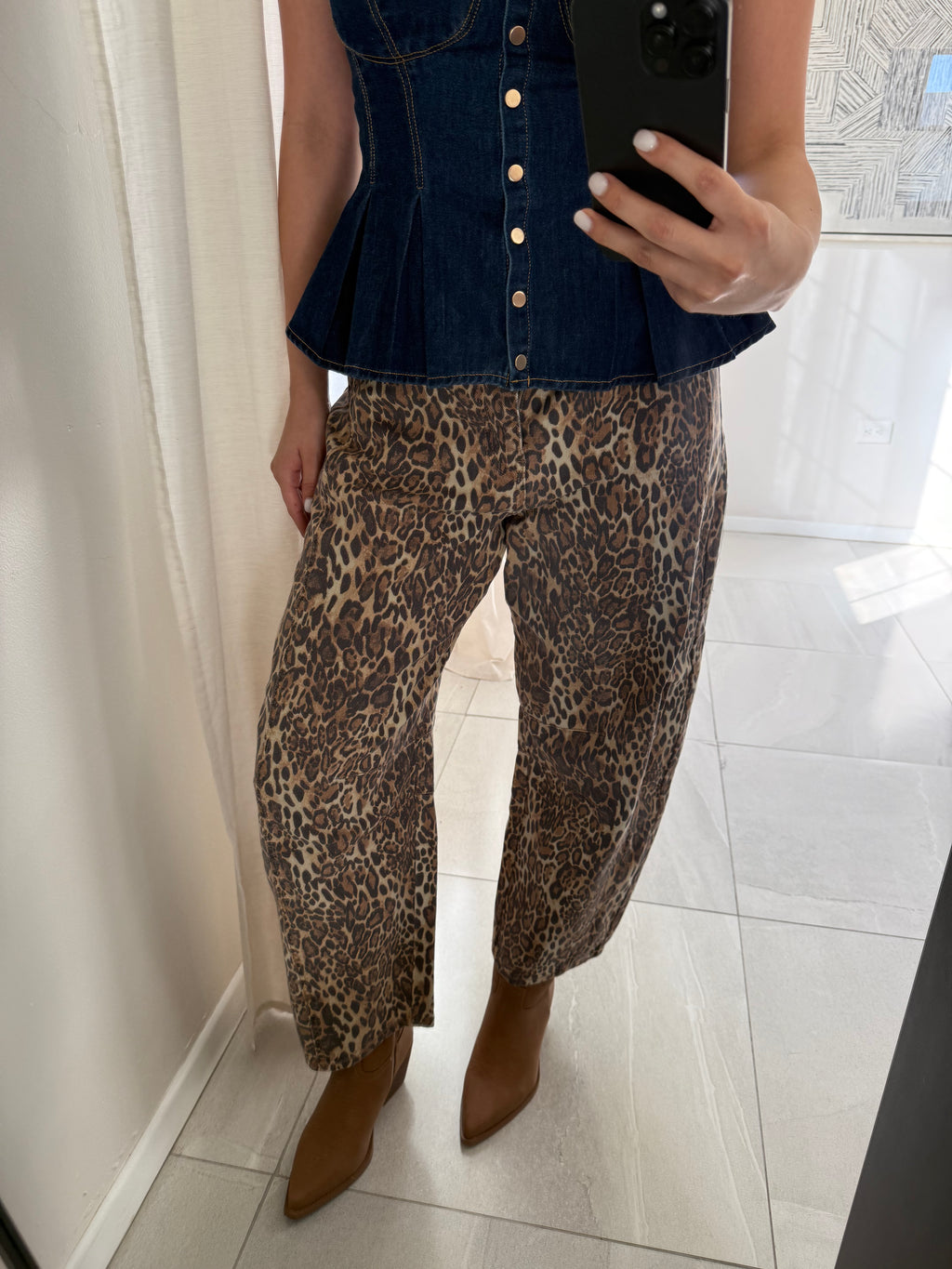 Leopard Mid Waisted Barrel