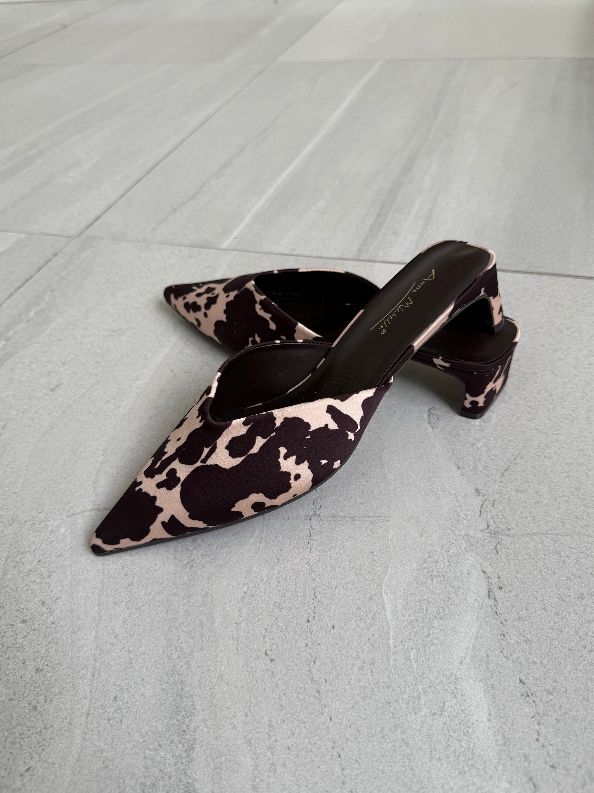 Mule Low Heel Cow Fabric