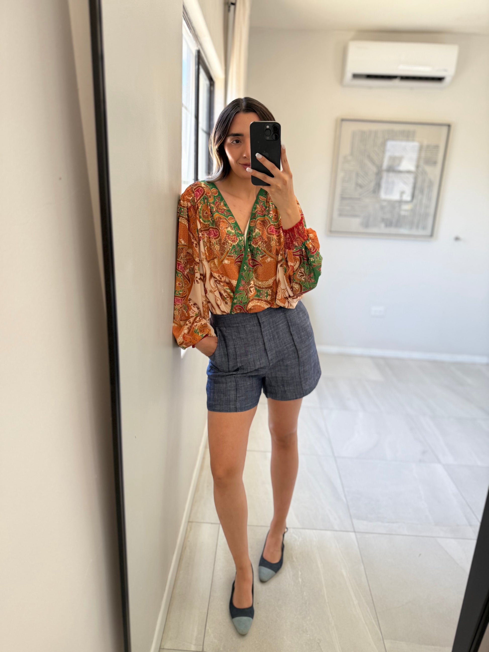 Denim Blue Blazer Short