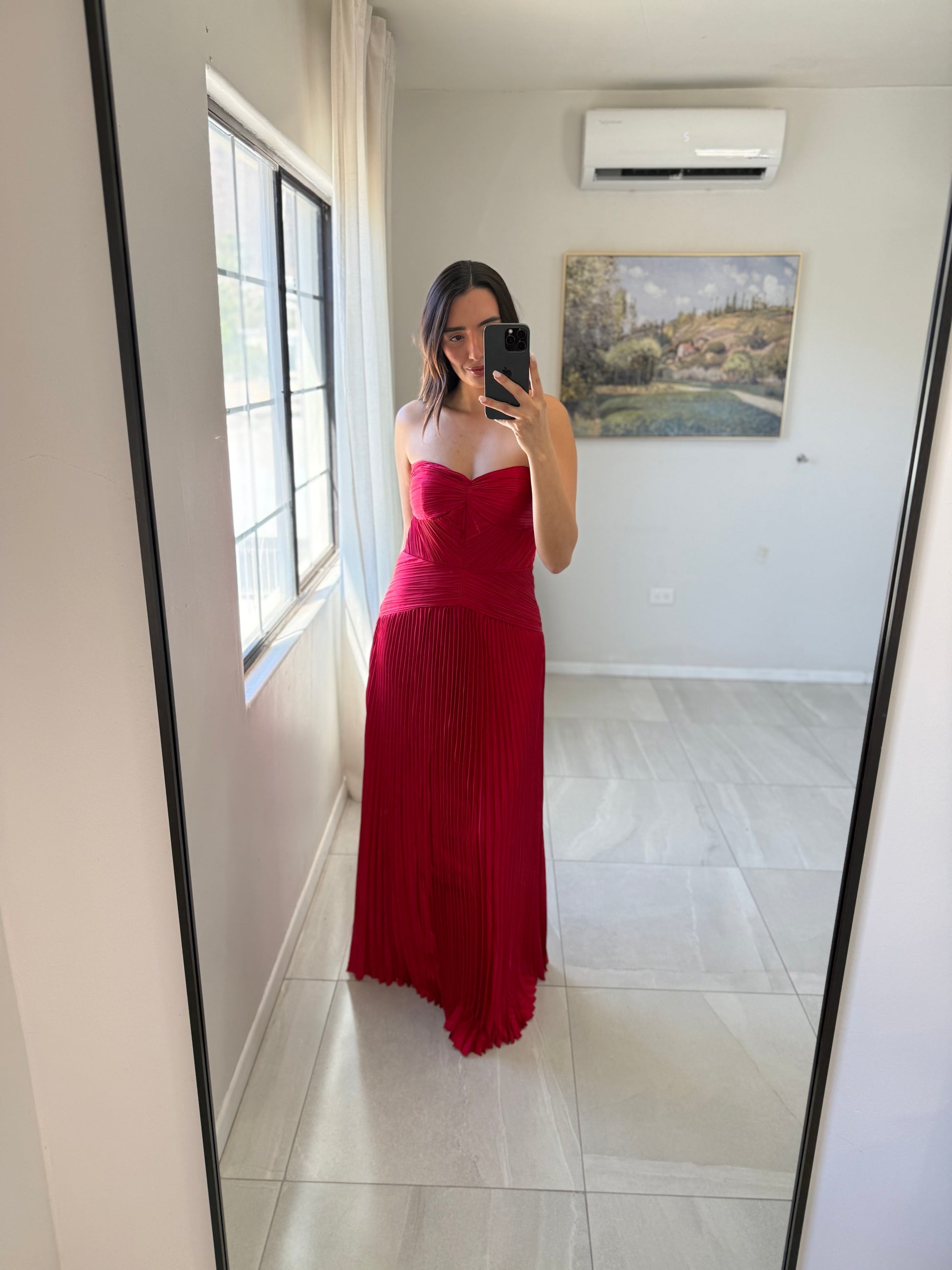 Maxi Drapped Red Dress