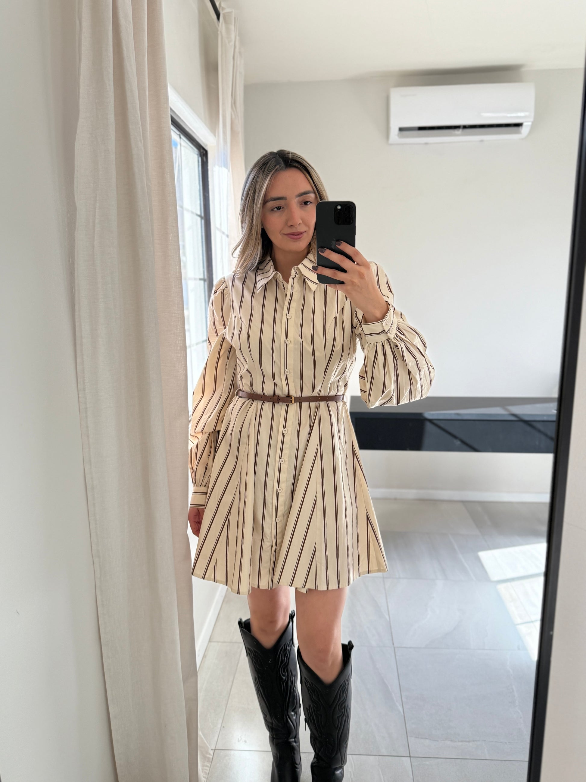 Striped Woven Mini Dress