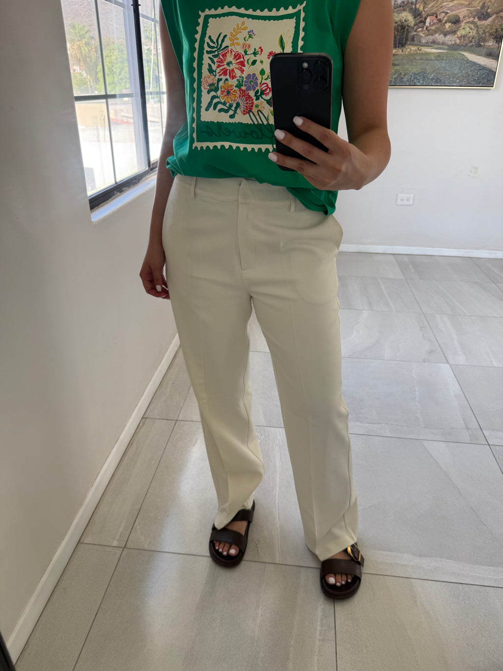 Pantalón Straight Ivory