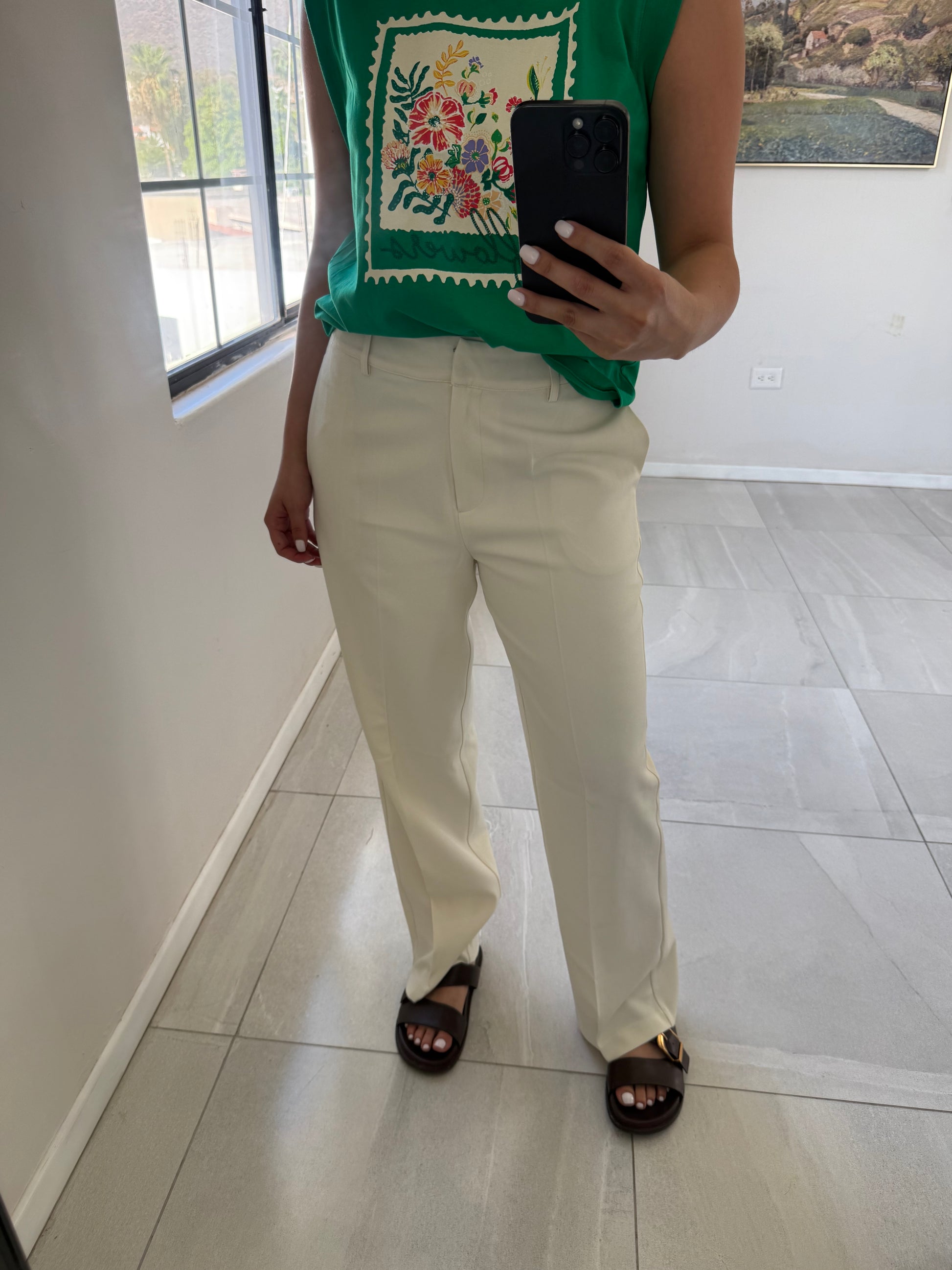 Pantalón Straight Ivory