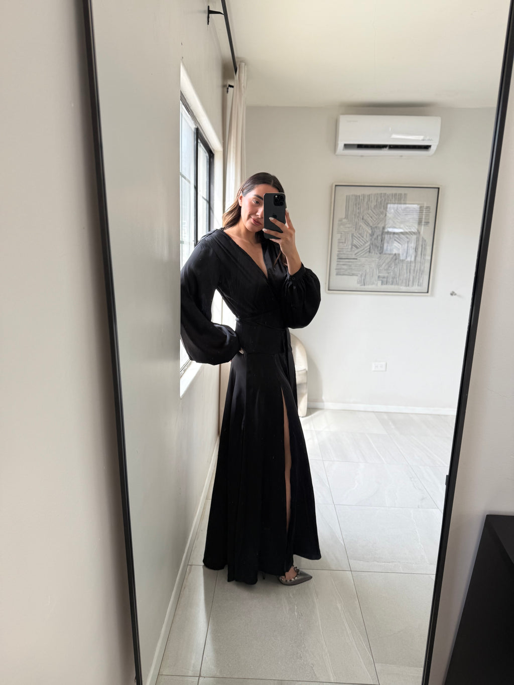 Black Maxi Satin Dress