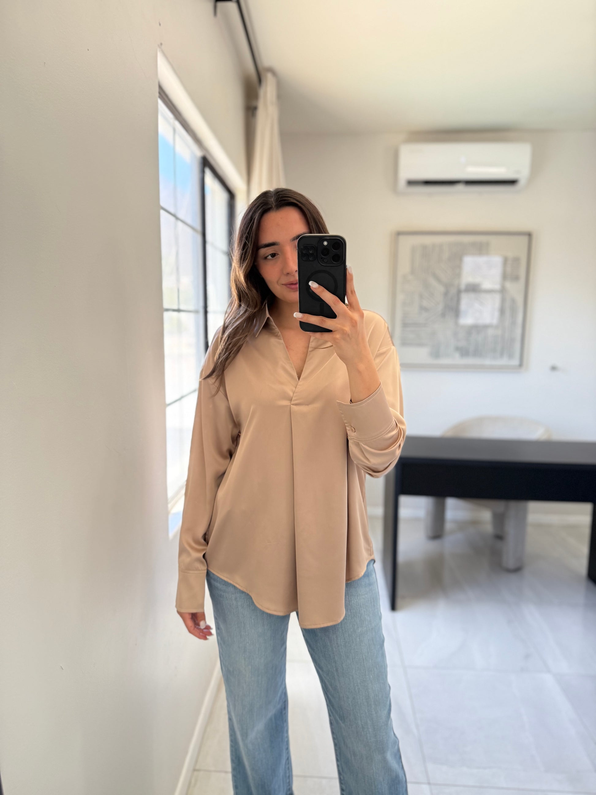 Dark Taupe Blouse