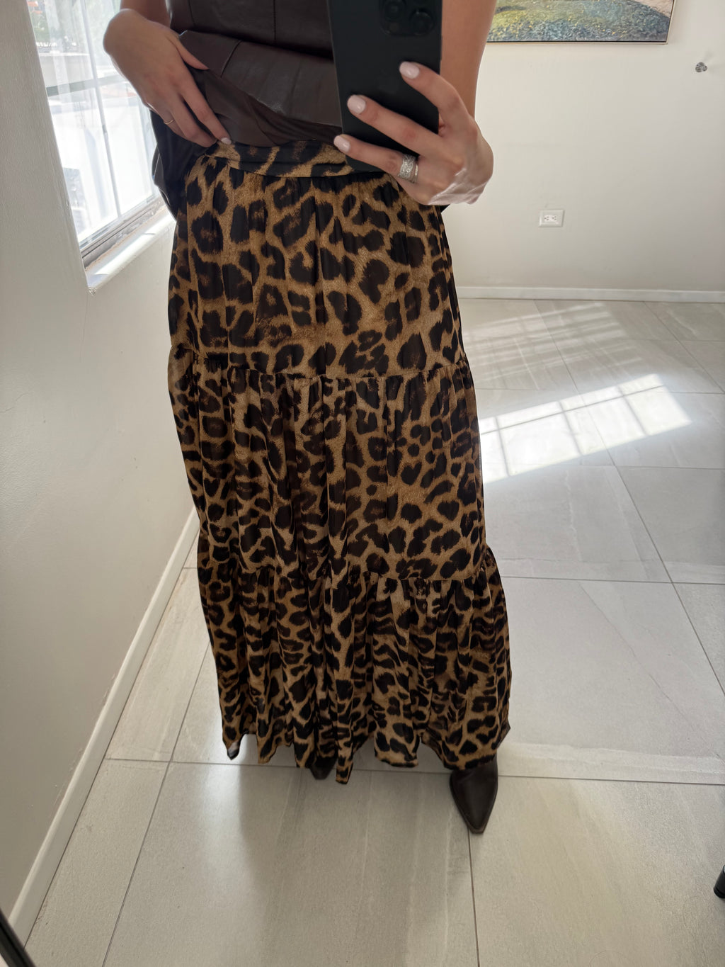 Leopard Maxi Skirt