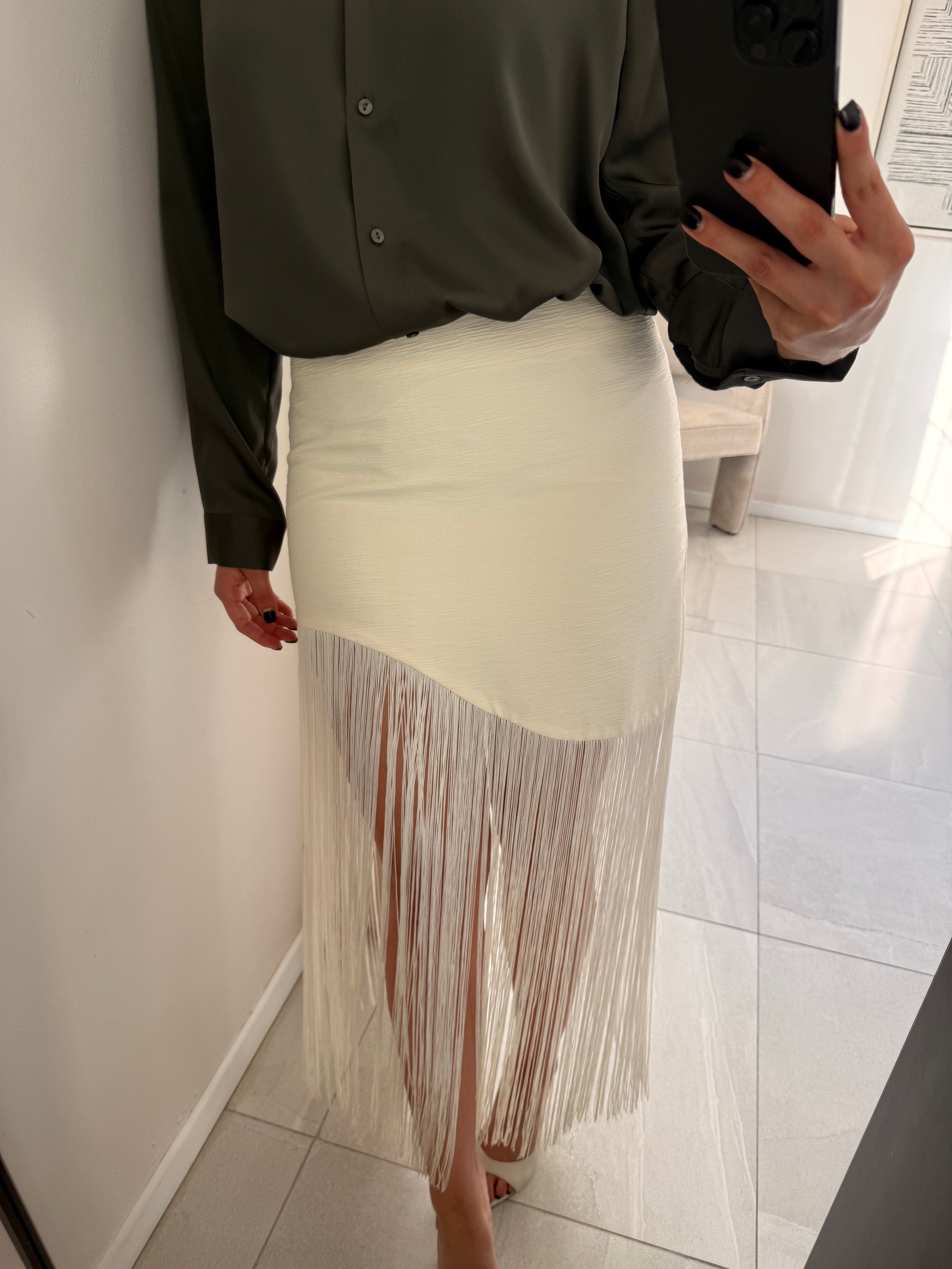 Falda Cream Fringe