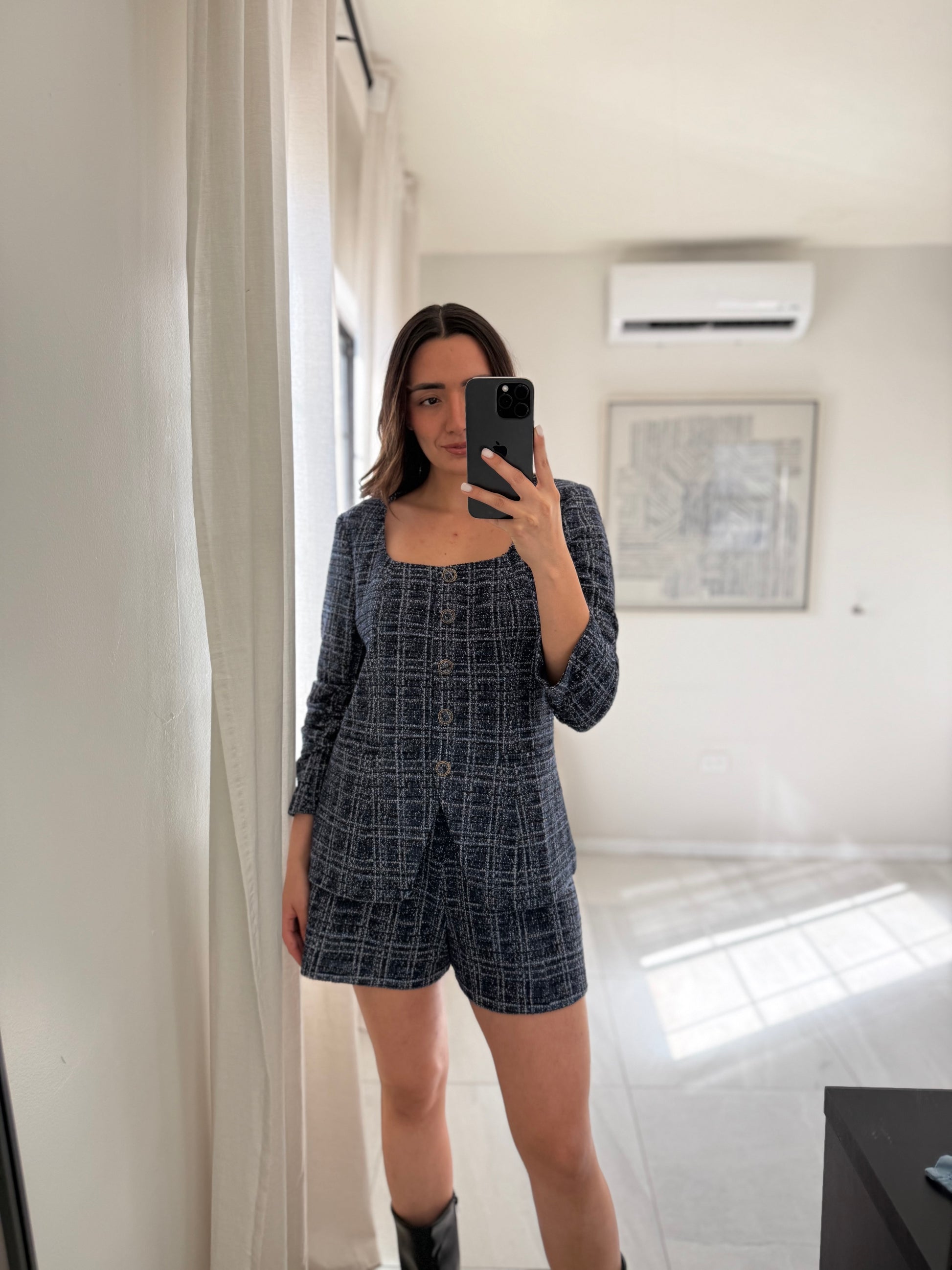 Short Set Tweed Navy