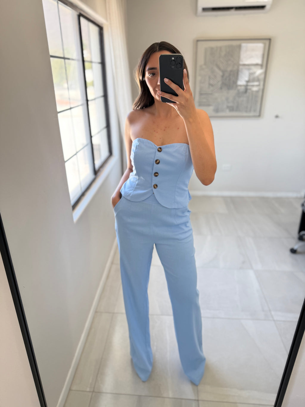 Blue Strapless Set