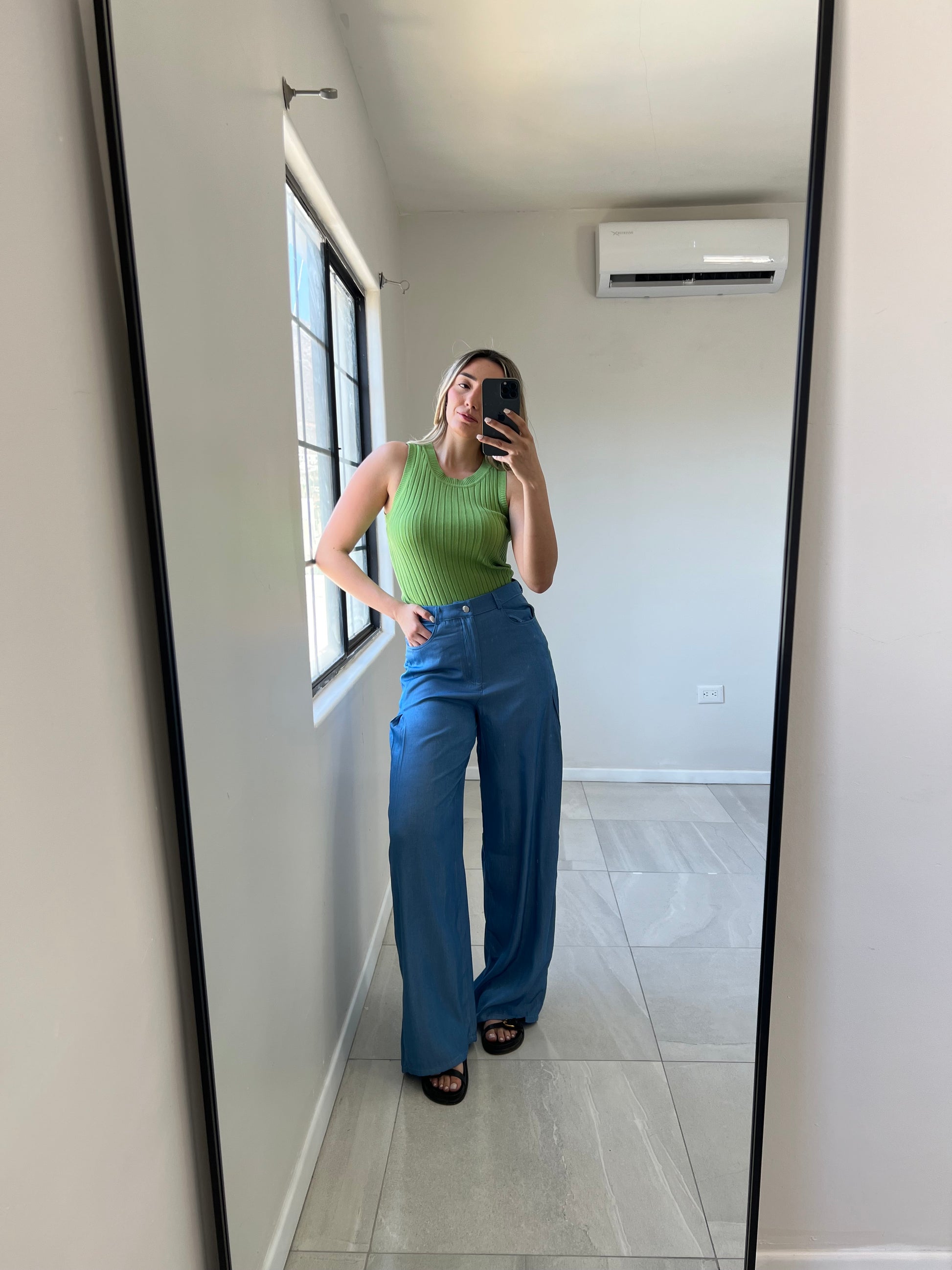 Pantalón Wide Leg Azul