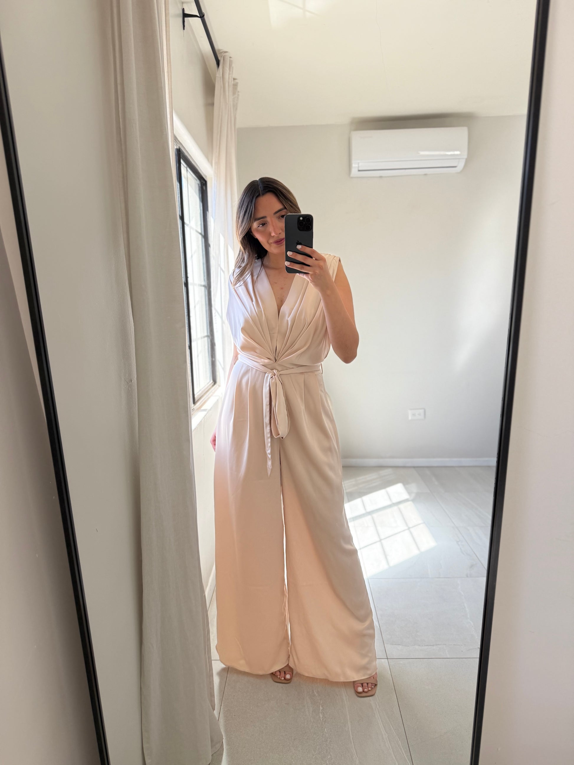 Champagne Satin Jumpsuit