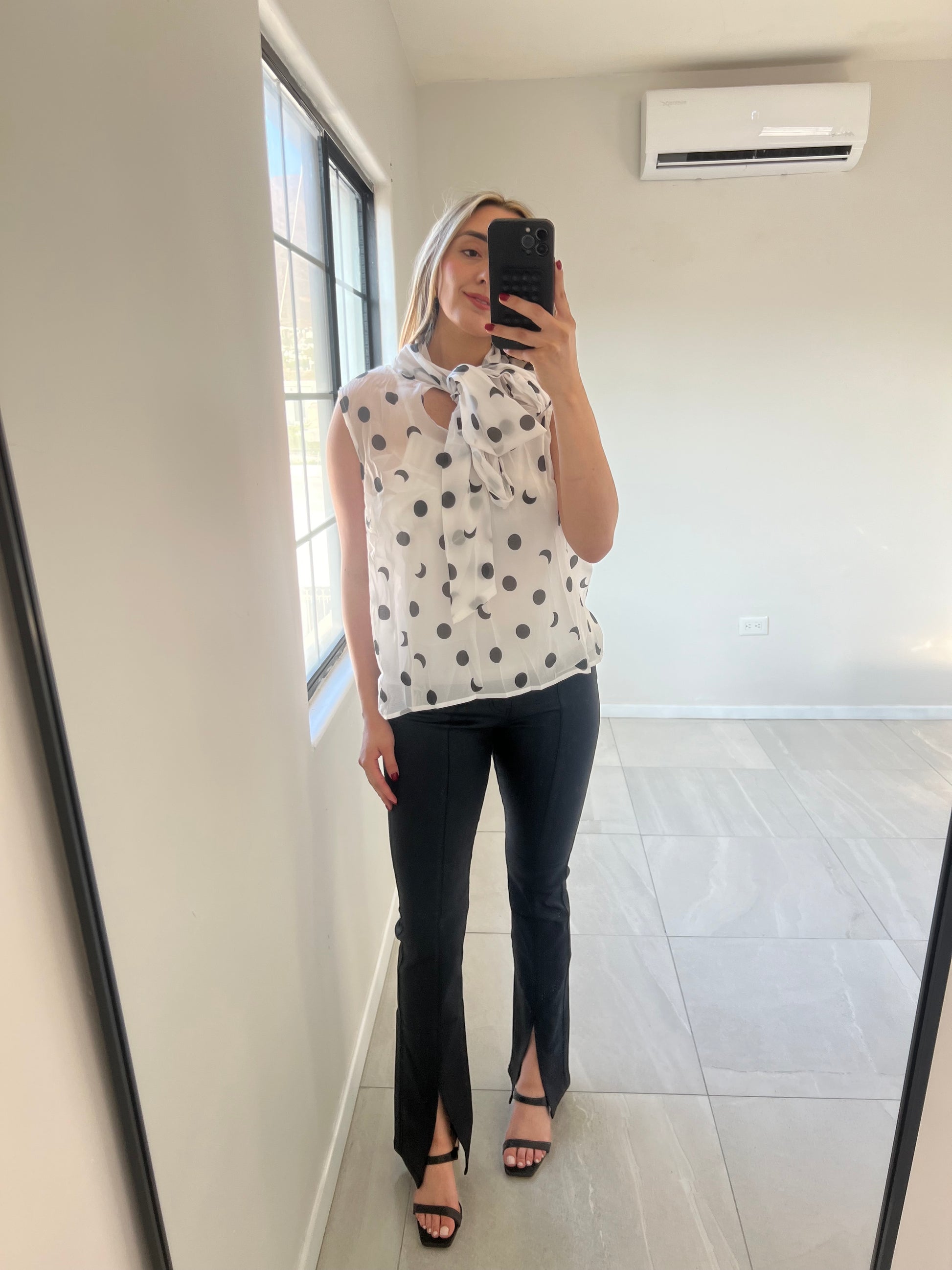 Polka White & Black Tshirt