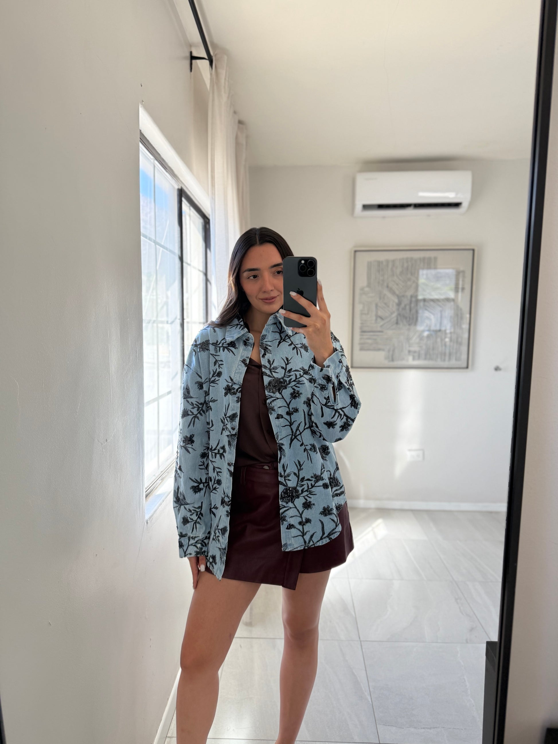 Sequin Detail Denim Jacket