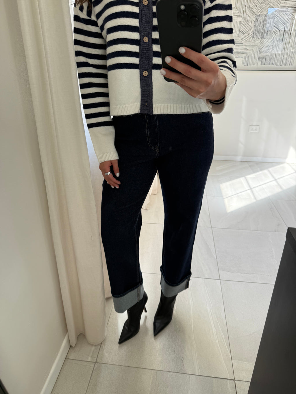 Jean Cuffed High Raise