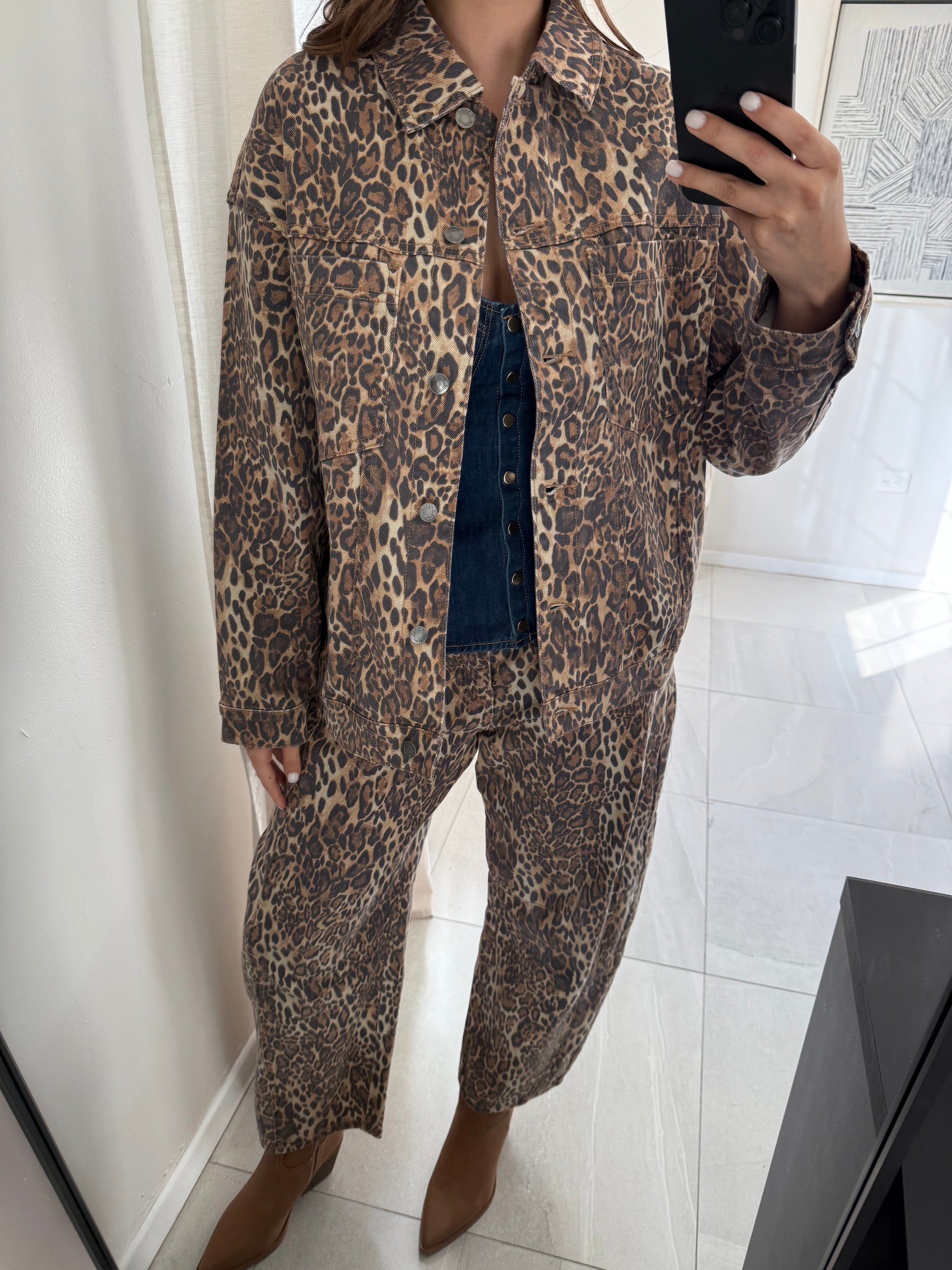 Leopard Mid Waisted Barrel