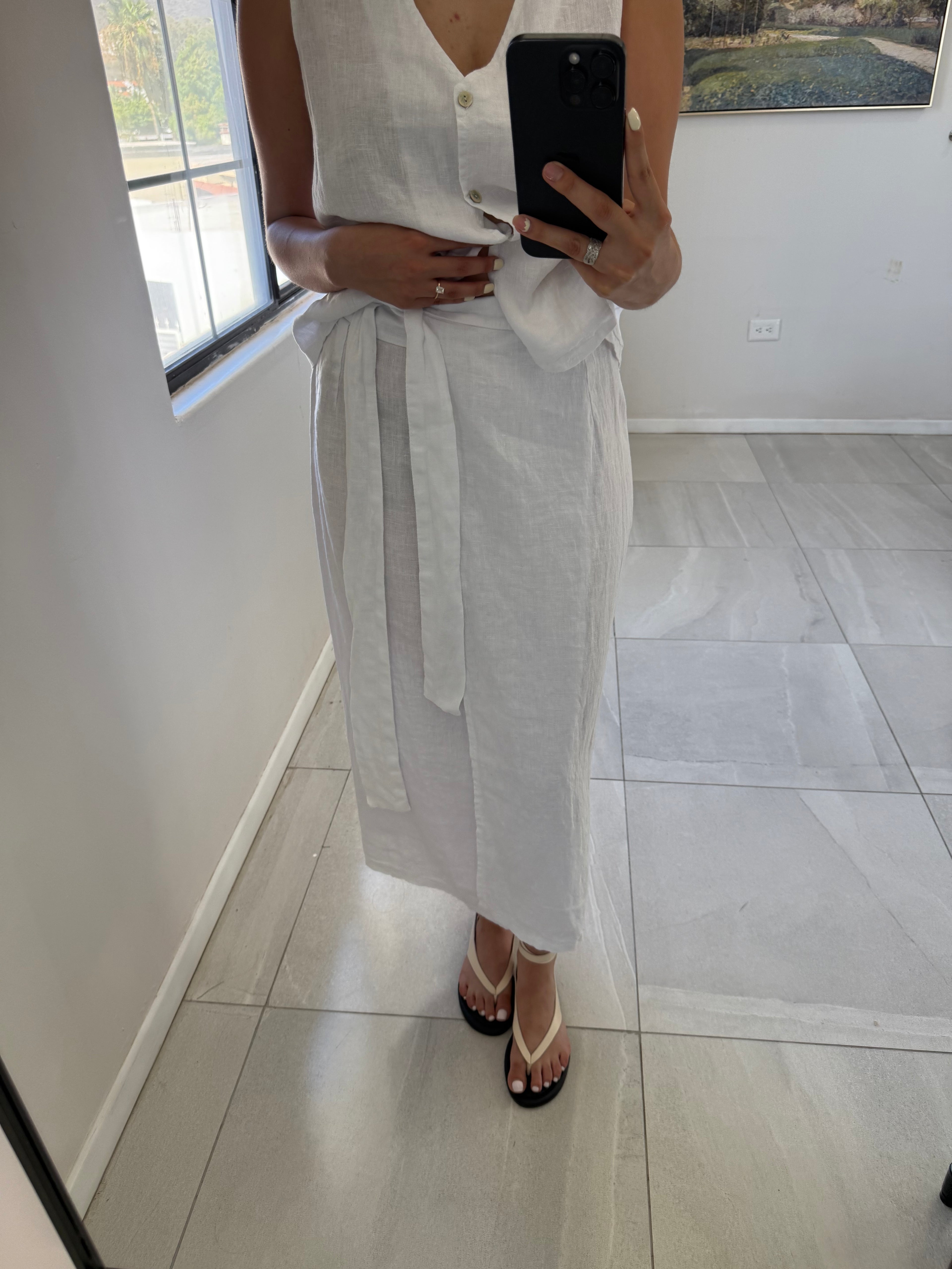 Falda Lino Portofino White