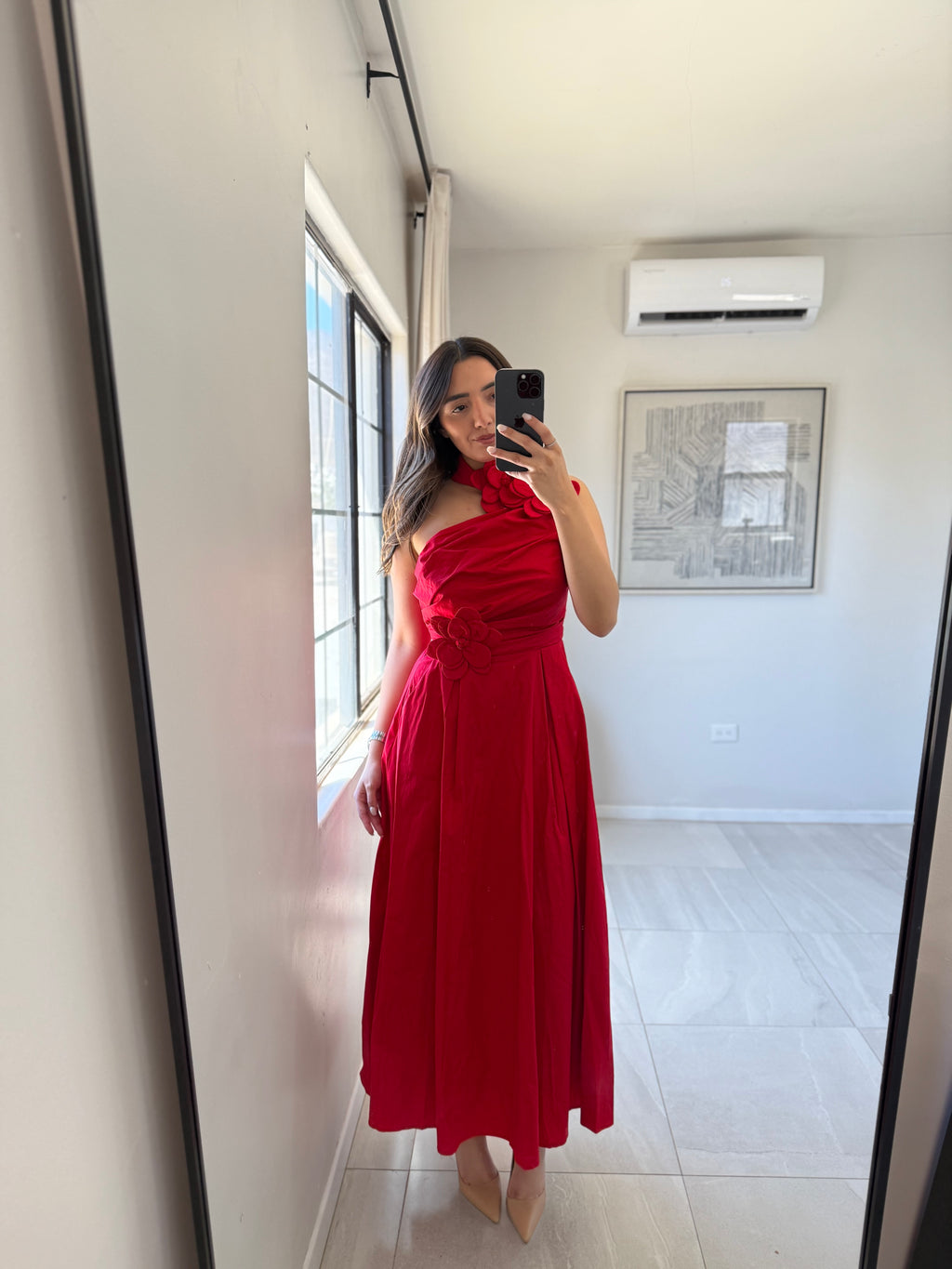 Red Flowers Chic Dress