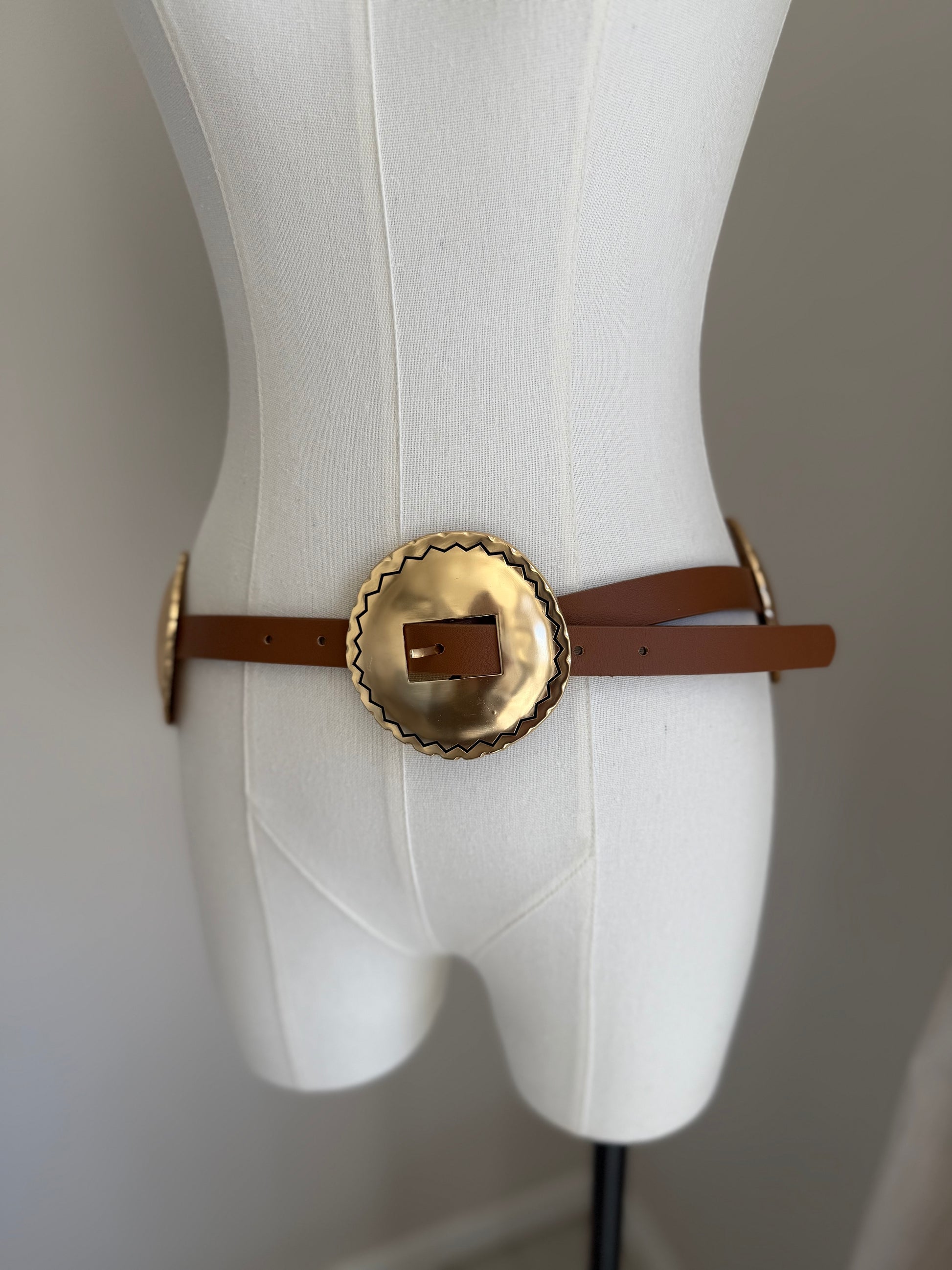Gold Brown Western Belt