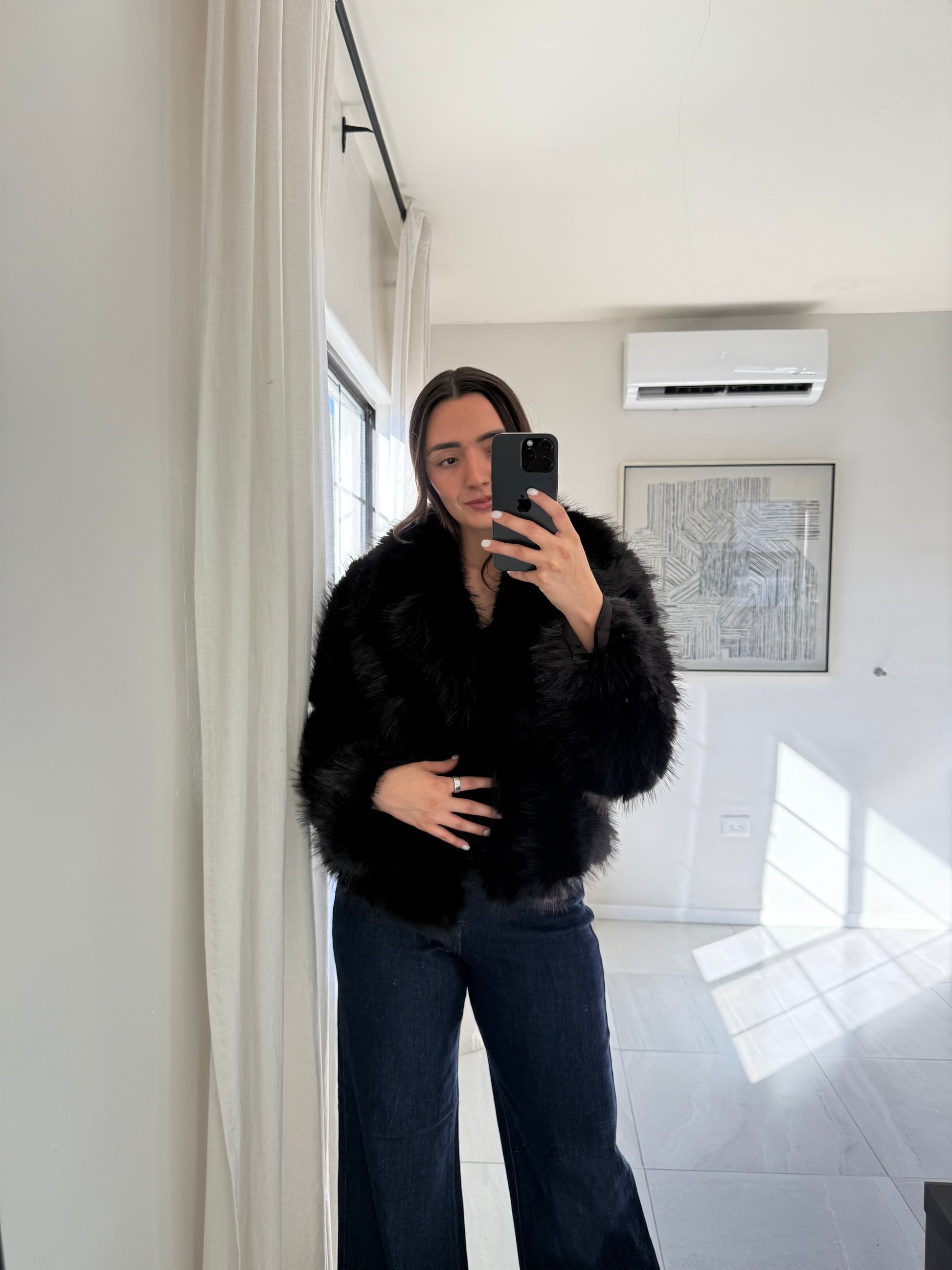 Black Faux Fur Jacket