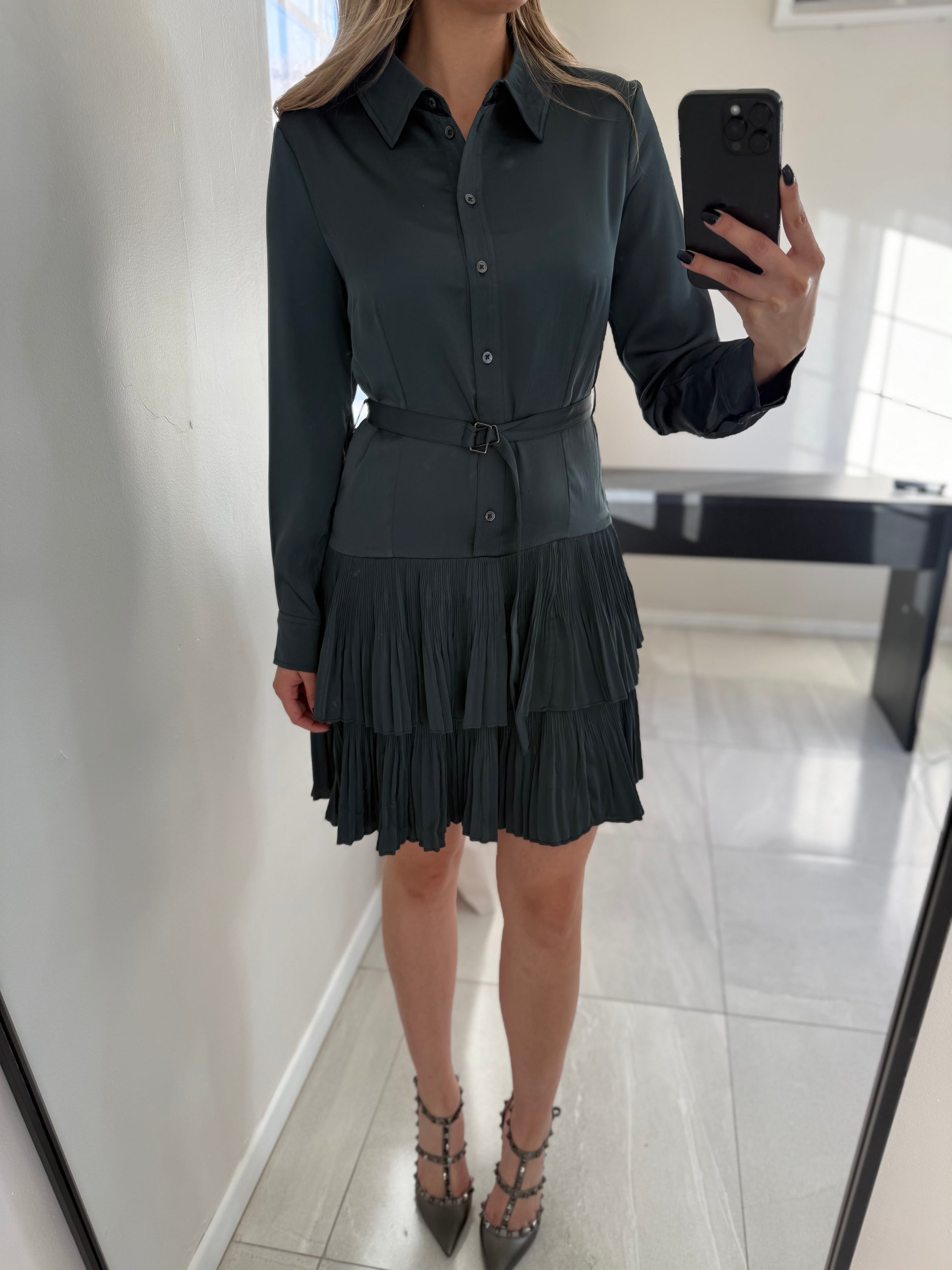Forest Green Shirt Dress