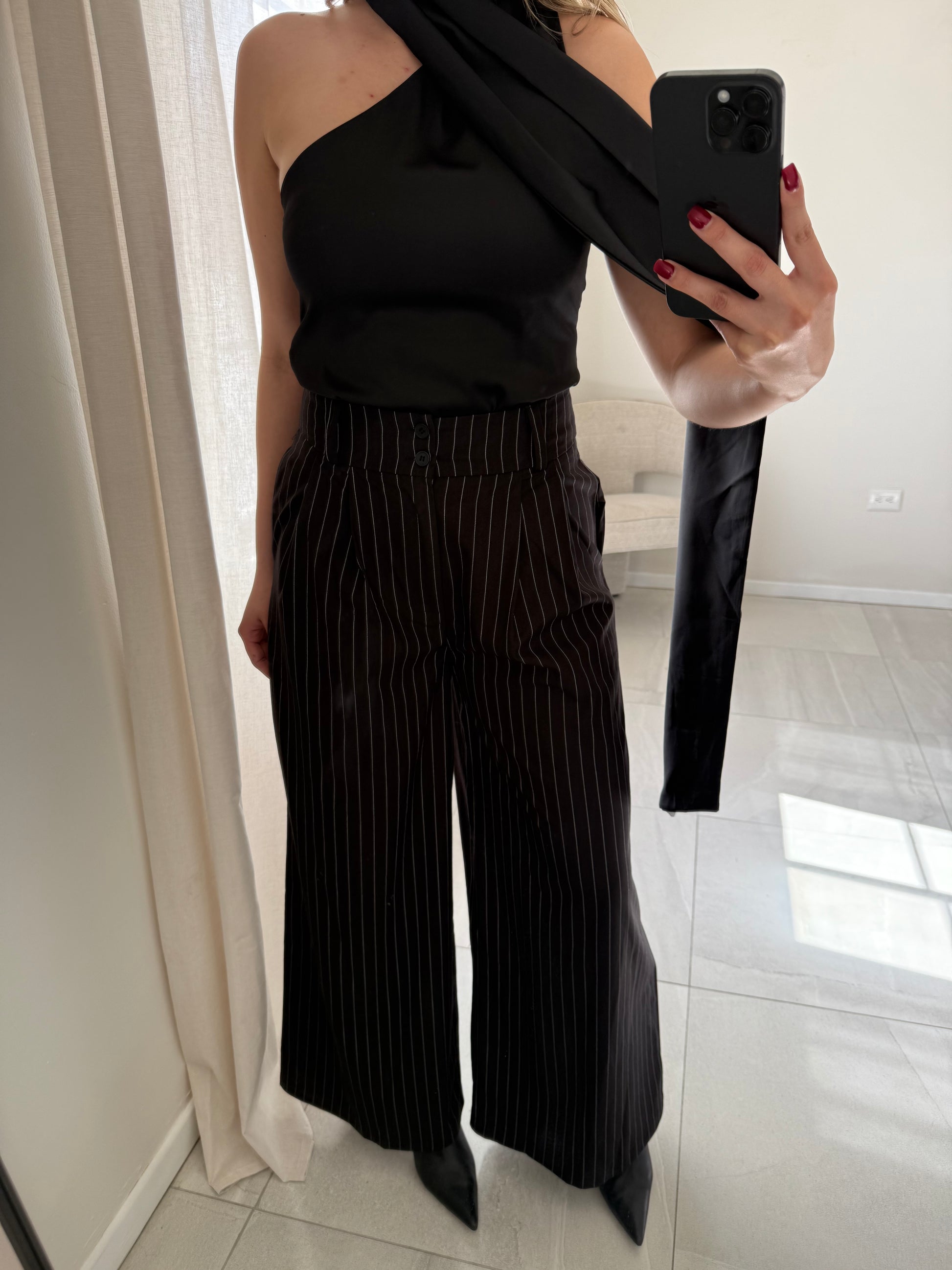 Black Striped Pants