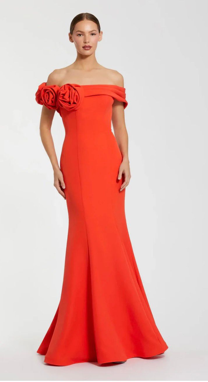 Mac Duggal Orange Stapples Gown
