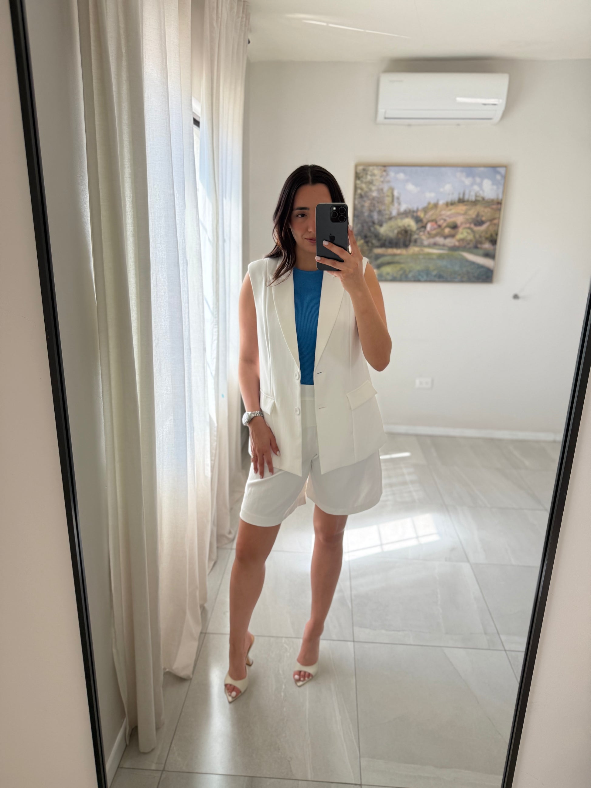 White Tweel Vest Set