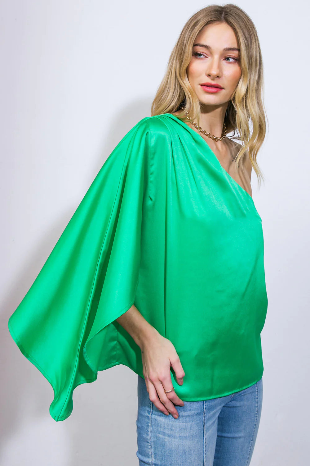 Asymmetrical Green Top